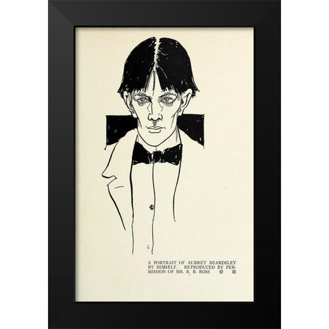 Self-portrait 1918 Black Modern Wood Framed Art Print by Beardsley, Aubrey
