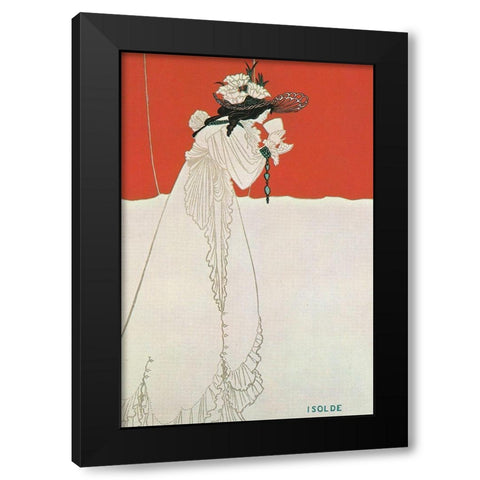 Isolde 1899 Black Modern Wood Framed Art Print with Double Matting by Beardsley, Aubrey