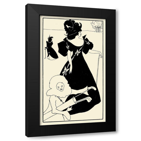 Design for a golf card 1920 Black Modern Wood Framed Art Print by Beardsley, Aubrey
