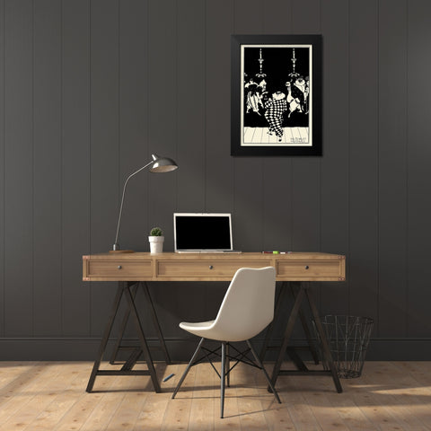 Scarlet Pastorale Black Modern Wood Framed Art Print by Beardsley, Aubrey