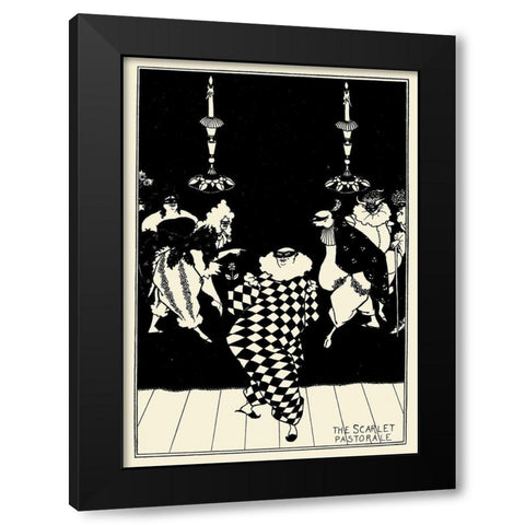 Scarlet Pastorale Black Modern Wood Framed Art Print by Beardsley, Aubrey