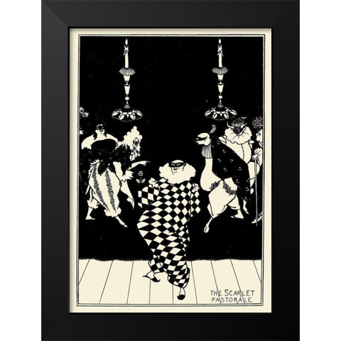 Scarlet Pastorale Black Modern Wood Framed Art Print by Beardsley, Aubrey