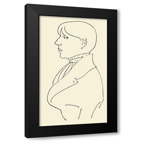 Self-portrait Black Modern Wood Framed Art Print by Beardsley, Aubrey