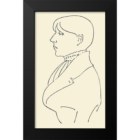 Self-portrait Black Modern Wood Framed Art Print by Beardsley, Aubrey