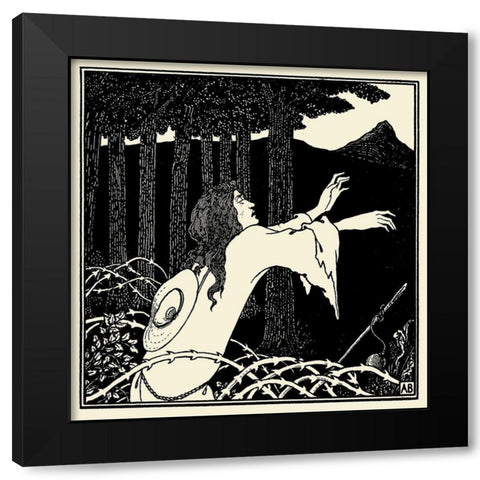 Venus and Tannhauser Black Modern Wood Framed Art Print by Beardsley, Aubrey