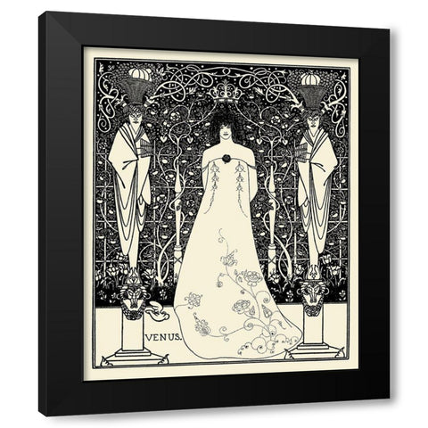 Venus and Tannhauser FP Black Modern Wood Framed Art Print by Beardsley, Aubrey