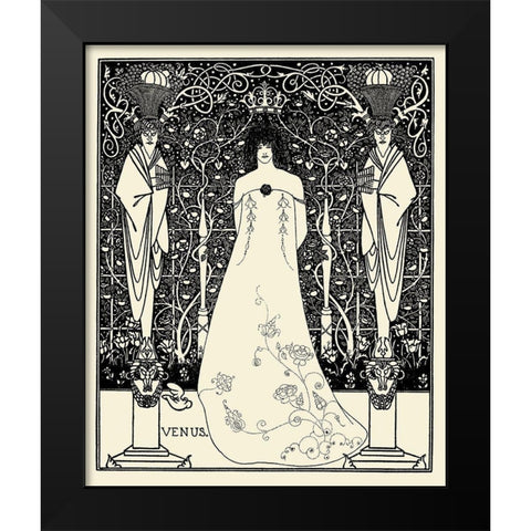 Venus and Tannhauser FP Black Modern Wood Framed Art Print by Beardsley, Aubrey
