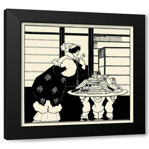 Book Plate Black Modern Wood Framed Art Print with Double Matting by Beardsley, Aubrey