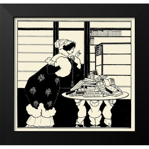 Book Plate Black Modern Wood Framed Art Print by Beardsley, Aubrey