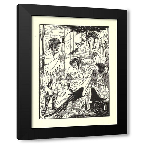 Dreams 1902 Black Modern Wood Framed Art Print by Beardsley, Aubrey