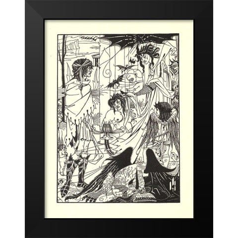 Dreams 1902 Black Modern Wood Framed Art Print by Beardsley, Aubrey