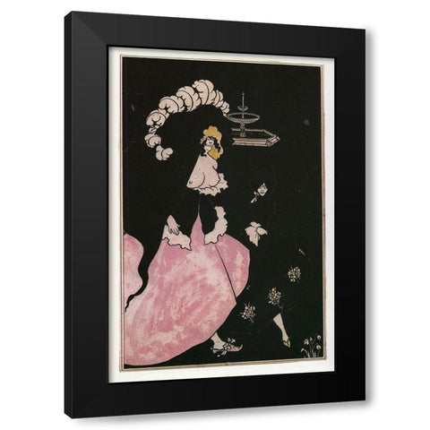 Messalina returning home Black Modern Wood Framed Art Print by Beardsley, Aubrey