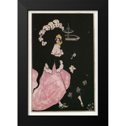 Messalina returning home Black Modern Wood Framed Art Print by Beardsley, Aubrey