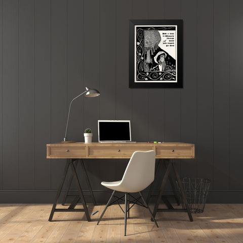 Morte DArthur 1893 - Devil as Women 1 Black Modern Wood Framed Art Print by Beardsley, Aubrey