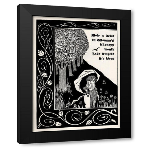 Morte DArthur 1893 - Devil as Women 1 Black Modern Wood Framed Art Print by Beardsley, Aubrey