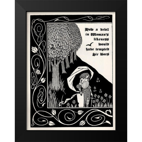 Morte DArthur 1893 - Devil as Women 1 Black Modern Wood Framed Art Print by Beardsley, Aubrey