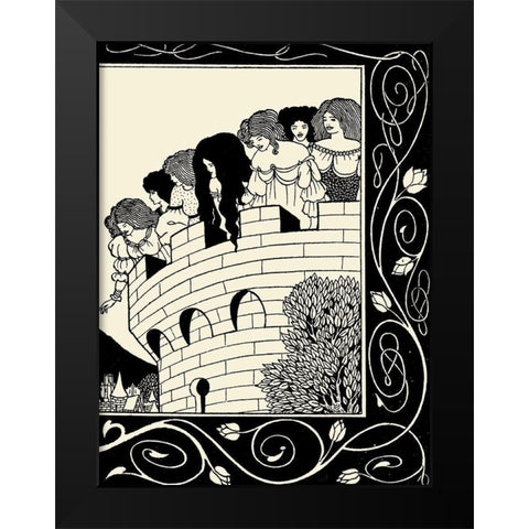 Morte DArthur 1893 - Devil as Women 2 Black Modern Wood Framed Art Print by Beardsley, Aubrey