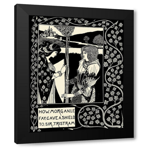 Morte DArthur 1893 - How Morgan le Fay Gave a Shield Black Modern Wood Framed Art Print by Beardsley, Aubrey