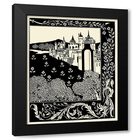 Morte DArthur 1893 - Camelot Black Modern Wood Framed Art Print by Beardsley, Aubrey