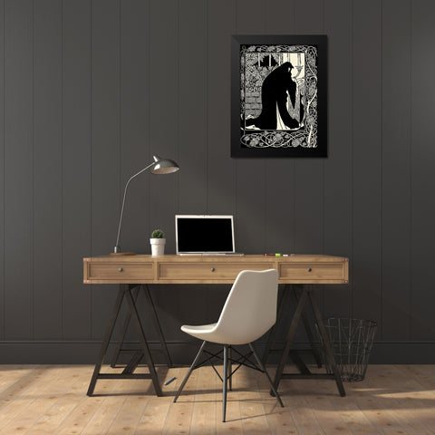 Morte DArthur 1893 - Queen Guenever Black Modern Wood Framed Art Print by Beardsley, Aubrey