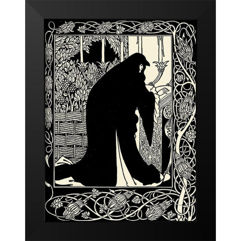 Morte DArthur 1893 - Queen Guenever Black Modern Wood Framed Art Print by Beardsley, Aubrey