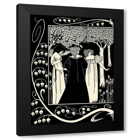 Morte DArthur 1893 - Sir Lancelot 1 Black Modern Wood Framed Art Print by Beardsley, Aubrey