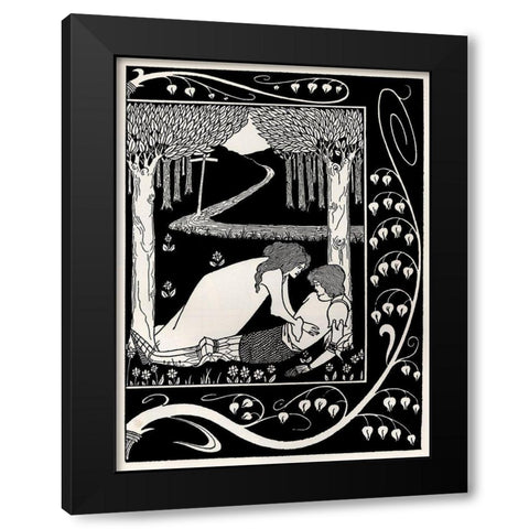 Morte DArthur 1893 - Sir Lancelot 2 Black Modern Wood Framed Art Print by Beardsley, Aubrey