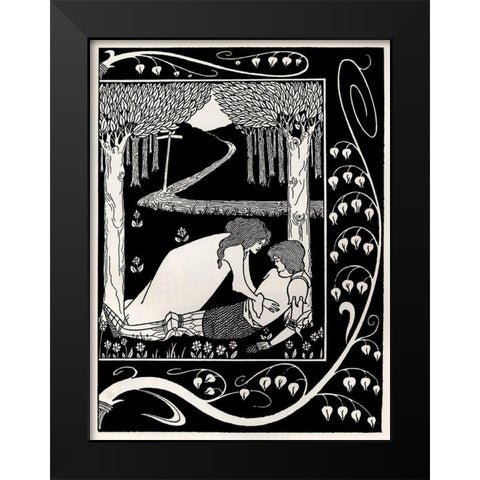 Morte DArthur 1893 - Sir Lancelot 2 Black Modern Wood Framed Art Print by Beardsley, Aubrey