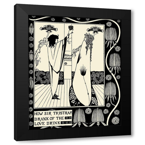 Morte DArthur 1893 - How Sir Tristram Drank Black Modern Wood Framed Art Print by Beardsley, Aubrey