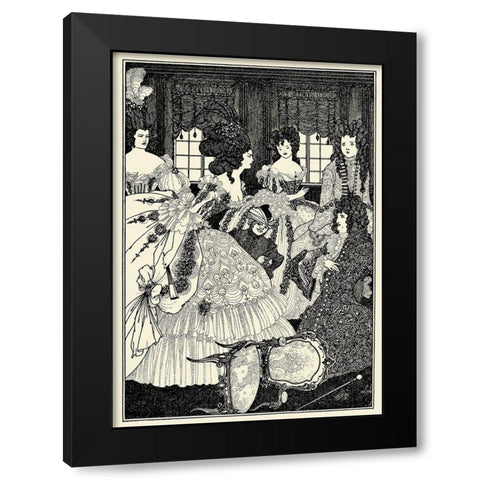 Rape of the Lock 1896 - Beaux and Belles Black Modern Wood Framed Art Print with Double Matting by Beardsley, Aubrey