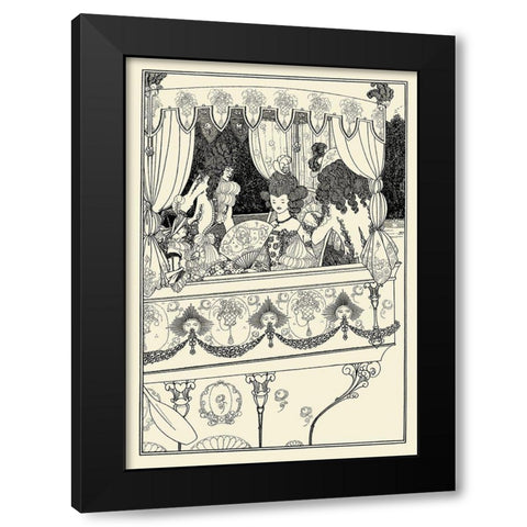 Rape of the Lock 1896 - The Barge Black Modern Wood Framed Art Print by Beardsley, Aubrey
