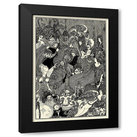 Rape of the Lock 1896 - The Cave of Spleen Black Modern Wood Framed Art Print with Double Matting by Beardsley, Aubrey