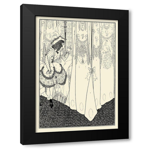 Rape of the Lock 1896 - The Dream Black Modern Wood Framed Art Print with Double Matting by Beardsley, Aubrey