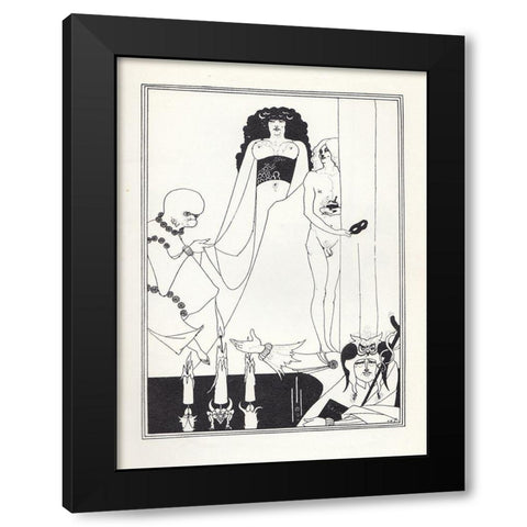 Salome - Enter Herodias Black Modern Wood Framed Art Print by Beardsley, Aubrey