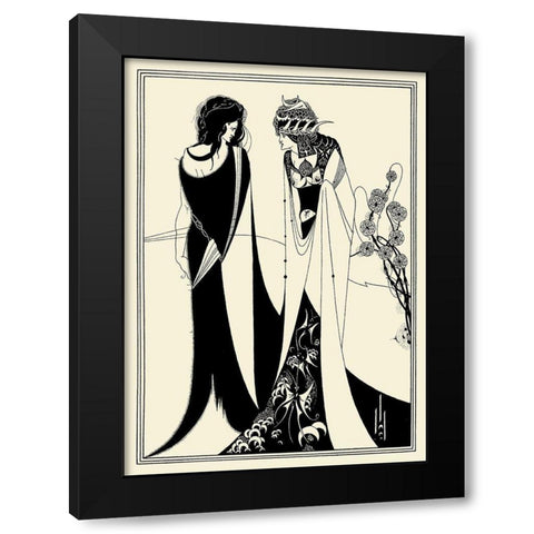 Salome 1894 - John and Salome Black Modern Wood Framed Art Print with Double Matting by Beardsley, Aubrey