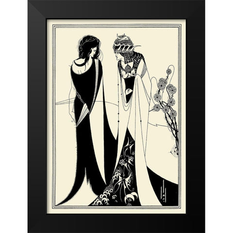 Salome 1894 - John and Salome Black Modern Wood Framed Art Print by Beardsley, Aubrey