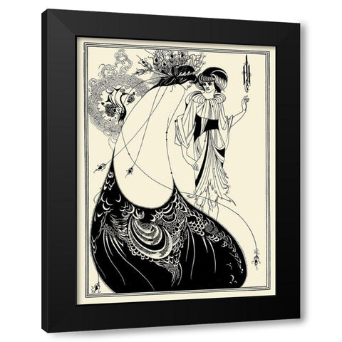 Salome 1894 - Peacock skirt Black Modern Wood Framed Art Print by Beardsley, Aubrey