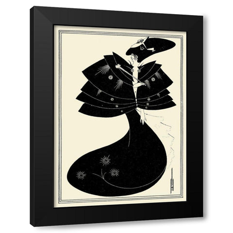Salome 1894 - The Black cape Black Modern Wood Framed Art Print with Double Matting by Beardsley, Aubrey