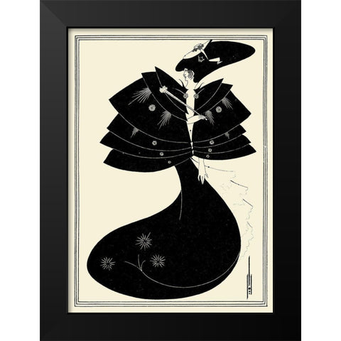 Salome 1894 - The Black cape Black Modern Wood Framed Art Print by Beardsley, Aubrey