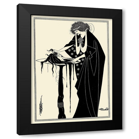 Salome 1894 - The Dancers Reward Black Modern Wood Framed Art Print with Double Matting by Beardsley, Aubrey