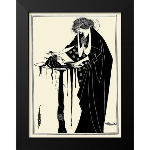 Salome 1894 - The Dancers Reward Black Modern Wood Framed Art Print by Beardsley, Aubrey