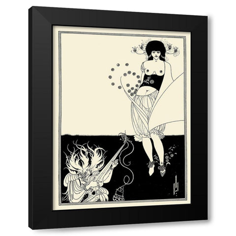 Salome 1894 - The Stomach Dance Black Modern Wood Framed Art Print with Double Matting by Beardsley, Aubrey