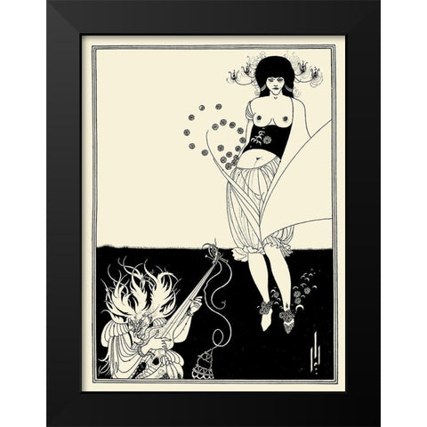 Salome 1894 - The Stomach Dance Black Modern Wood Framed Art Print by Beardsley, Aubrey