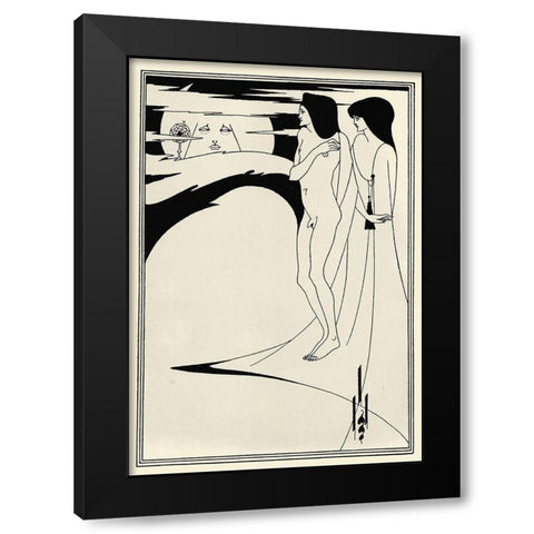 Salome 1894 - Woman in the Moon Black Modern Wood Framed Art Print by Beardsley, Aubrey