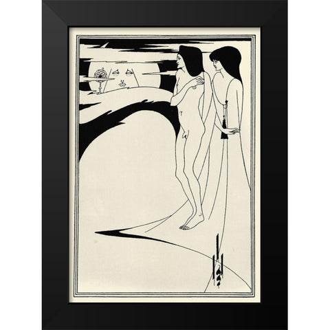 Salome 1894 - Woman in the Moon Black Modern Wood Framed Art Print by Beardsley, Aubrey