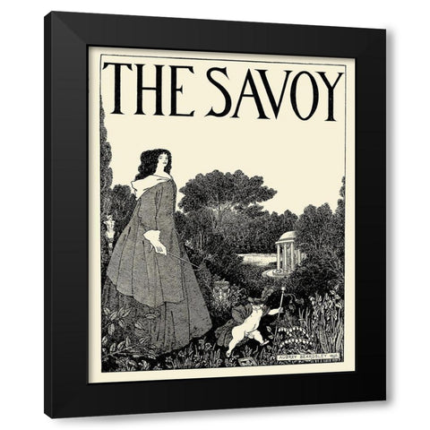 Savoy 1896 Vol.1 - Cover Design Black Modern Wood Framed Art Print with Double Matting by Beardsley, Aubrey