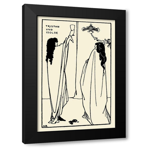 Savoy 1896 Vol.7 - Tristan and Isolde Black Modern Wood Framed Art Print with Double Matting by Beardsley, Aubrey