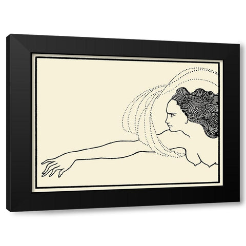 Savoy 1896 Vol.8 - Das Rheingold Flosshilde Black Modern Wood Framed Art Print with Double Matting by Beardsley, Aubrey