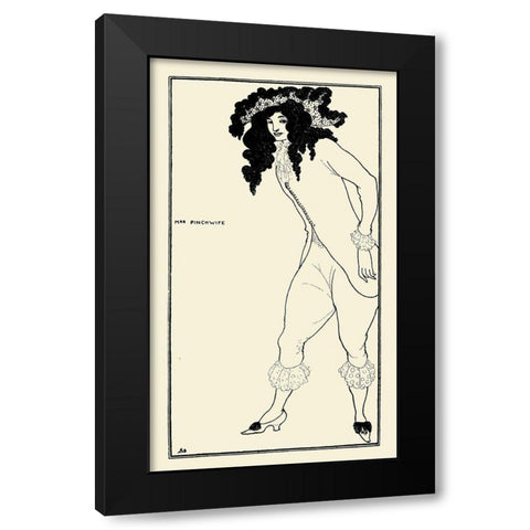 Savoy 1896 Vol.8 - Mrs Pinchwife Black Modern Wood Framed Art Print with Double Matting by Beardsley, Aubrey