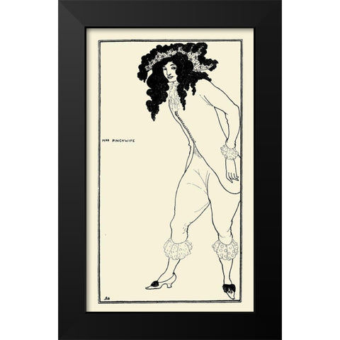 Savoy 1896 Vol.8 - Mrs Pinchwife Black Modern Wood Framed Art Print by Beardsley, Aubrey